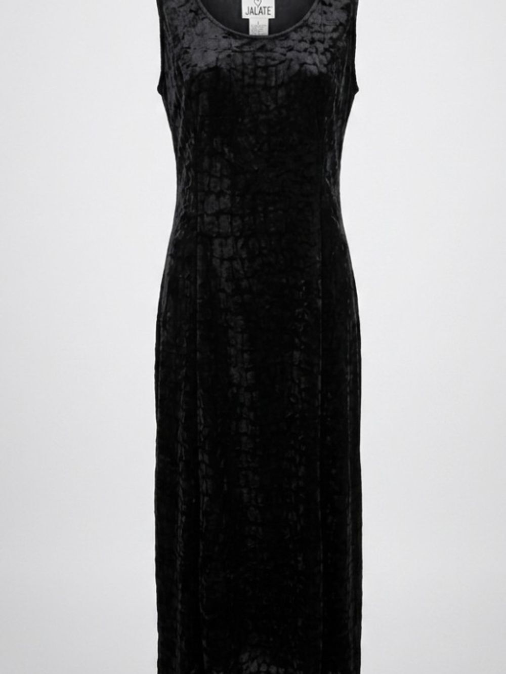 Jalate Black Velvet Sleeveless Maxi Dress Burnout, Goth, Witchy